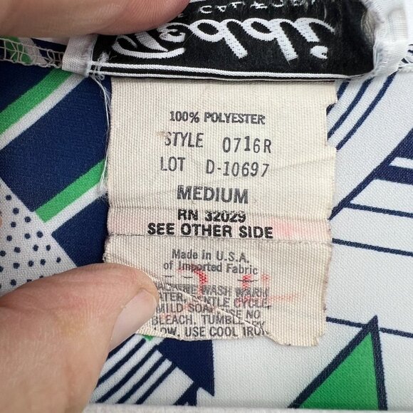 Beautiful Vintage Teddi of California Bow blouse woman's size Medium Abstract Bl - Picture 4 of 11